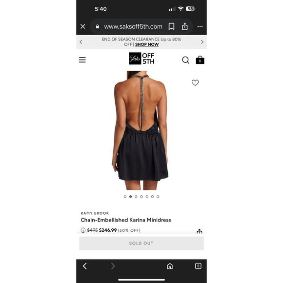 Ramy Brooks Karina Chain Satin Mini Dress - Picture 4 of 6